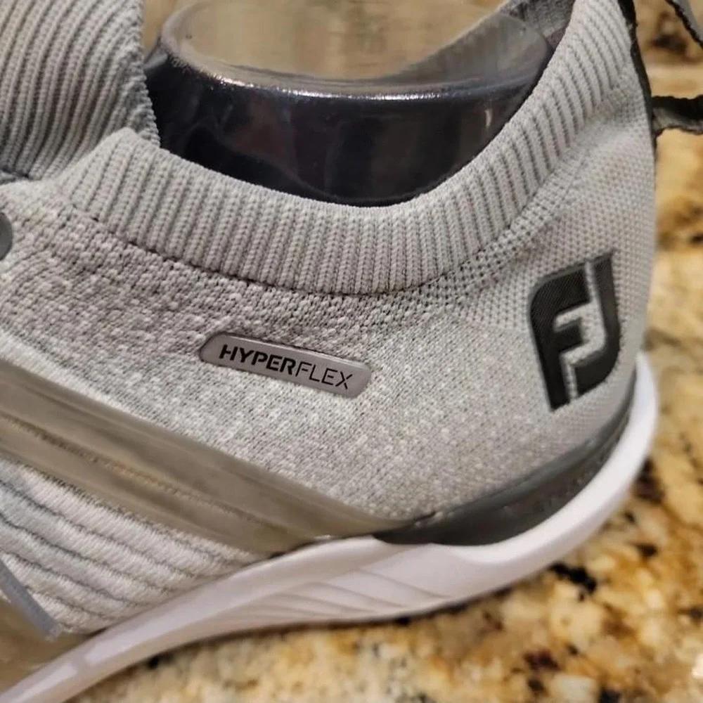 Footjoy Mens Size 12W Hyperflex Gray Knit Casual Athlectic Spiked Golf Shoes
